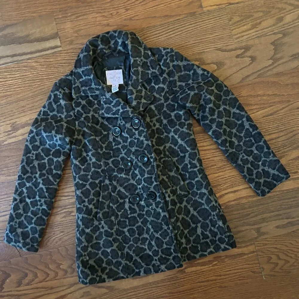 NWOT Vine and Valley Girls Size 16 Leopard Print Pea Coat NEVER WORN